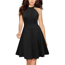 Load image into Gallery viewer, Berydress Cute Women Sexy Halter Neck Wedding Party Vestidos Sleeveless Racer Front White Black A-Line Short Skater Dresses