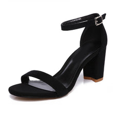 Load image into Gallery viewer, MCCKLE Chunky Heel Women Ankle Strap Gladiator Sandals Women's Summer Shoes Fashion Female Sandilas Cover Heel Flock Party Shoes