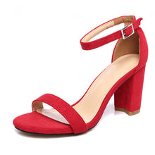 Load image into Gallery viewer, MCCKLE Chunky Heel Women Ankle Strap Gladiator Sandals Women's Summer Shoes Fashion Female Sandilas Cover Heel Flock Party Shoes