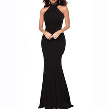 Load image into Gallery viewer, Berydress Elegant Women Sexy Halter Neck Wedding Party Vestido Sleeveless Racer Front Burgundy Bodycon Maxi Mermaid Dresses 2018