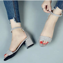 Load image into Gallery viewer, MCCKLE Summer Women Shoes Gladiator Buckle Strap Cover Heel Fashion Chunky Ladies Sandals For Woman Ankle Strap Footwear