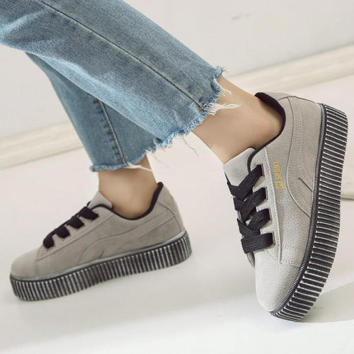 New 2018 Spring Autumn Breathable Comfortable Shoes Women Flats Soft Leather Fashion Ladies Casual Creepers Shoe Unisex Sneakers
