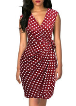 Load image into Gallery viewer, Berydress Elegant Classic Dress Polka Dots Draped Women Dresses Cocktail Party Midi Black Summer Bodycon Faux Wrap Vestidos 2018