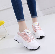 Load image into Gallery viewer, Women Casual Shoes 2018 Spring Summer Leather Woman Flats Shoes Fashion Sweet white ladies platform Breathable Women Sneakers