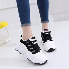 Load image into Gallery viewer, Women Casual Shoes 2018 Spring Summer Leather Woman Flats Shoes Fashion Sweet white ladies platform Breathable Women Sneakers