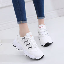 Load image into Gallery viewer, Women Casual Shoes 2018 Spring Summer Leather Woman Flats Shoes Fashion Sweet white ladies platform Breathable Women Sneakers