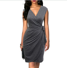Load image into Gallery viewer, Berydress Elegant Classic Dress Polka Dots Draped Women Dresses Cocktail Party Midi Black Summer Bodycon Faux Wrap Vestidos 2018