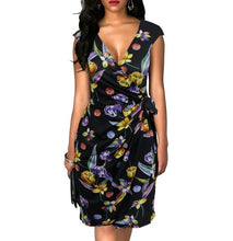 Load image into Gallery viewer, Berydress Elegant Classic Dress Polka Dots Draped Women Dresses Cocktail Party Midi Black Summer Bodycon Faux Wrap Vestidos 2018