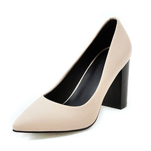 Load image into Gallery viewer, WETKISS Pu Thick High Heels Women Pumps Pointed Toe Footwear Shallow Female Shoes Office Shoes Woman 2019 Spring New Black