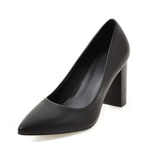 Load image into Gallery viewer, WETKISS Pu Thick High Heels Women Pumps Pointed Toe Footwear Shallow Female Shoes Office Shoes Woman 2019 Spring New Black