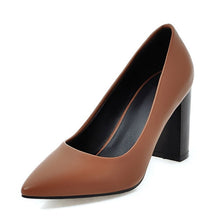 Load image into Gallery viewer, WETKISS Pu Thick High Heels Women Pumps Pointed Toe Footwear Shallow Female Shoes Office Shoes Woman 2019 Spring New Black