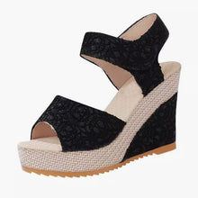 Load image into Gallery viewer, MCCKLE Summer Women Fashion Wedge Sandals Peep Toe Pumps Lace Female Hook Loop Shoes Ankle Strap Platform High Heels Ladies 2019