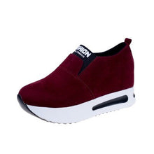 Load image into Gallery viewer, Ladies Platform shoes 2018 Leather Casual Fashion Spring Summer Autumn Wedge Shoes For Women Creepers Female Slip on Sneakers