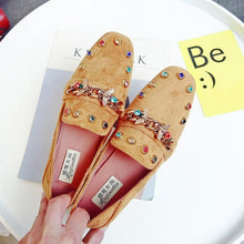 Load image into Gallery viewer, Rhinestone Shoes Women Flats Plus Size Moccasins Ladies Lazy Loafers Slip On Casual Fashion Female Footwear 2018 Spring Autumn