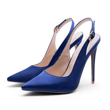 Load image into Gallery viewer, WETKISS Slingback High Heels Shoes Summer Women Pumps Pointed Toe Stiletto Footwear 2019 New Shoes Shallow Fashion Satin Pumps