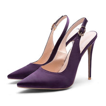 Load image into Gallery viewer, WETKISS Slingback High Heels Shoes Summer Women Pumps Pointed Toe Stiletto Footwear 2019 New Shoes Shallow Fashion Satin Pumps
