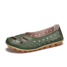 Load image into Gallery viewer, Women Flats Genuine Leather Shoes Slip On Ballet Flats Moccasins Loafers Hollow Ballerina Shoes Women Fashion Casual 2019 New
