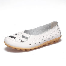 Load image into Gallery viewer, Women Flats Genuine Leather Shoes Slip On Ballet Flats Moccasins Loafers Hollow Ballerina Shoes Women Fashion Casual 2019 New