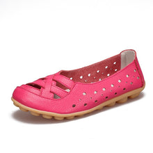 Load image into Gallery viewer, Women Flats Genuine Leather Shoes Slip On Ballet Flats Moccasins Loafers Hollow Ballerina Shoes Women Fashion Casual 2019 New