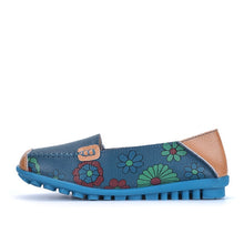 Load image into Gallery viewer, Women Shoes Flats Genuine Leather Loafers Fashion Moccasins Shoes Women Slip On Ballet Flats Printing Shoes 2019 New Arrivals