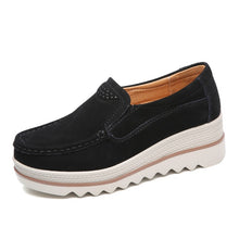 Load image into Gallery viewer, 2019 Spring Women Flats Shoes Platform Sneakers Slip On Flats Leather Suede Ladies Loafers Moccasins Casual Shoes Women Creepers