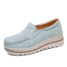 Load image into Gallery viewer, 2019 Spring Women Flats Shoes Platform Sneakers Slip On Flats Leather Suede Ladies Loafers Moccasins Casual Shoes Women Creepers