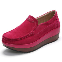 Load image into Gallery viewer, 2019 Spring Women Flats Shoes Platform Sneakers Slip On Flats Leather Suede Ladies Loafers Moccasins Casual Shoes Women Creepers