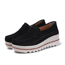 Load image into Gallery viewer, 2019 Spring Women Flats Shoes Platform Sneakers Slip On Flats Leather Suede Ladies Loafers Moccasins Casual Shoes Women Creepers