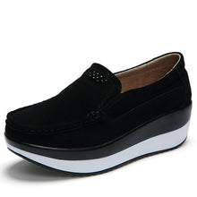 Load image into Gallery viewer, 2019 Spring Women Flats Shoes Platform Sneakers Slip On Flats Leather Suede Ladies Loafers Moccasins Casual Shoes Women Creepers