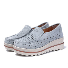 Load image into Gallery viewer, 2019 Spring Women Flats Shoes Platform Sneakers Slip On Flats Leather Suede Ladies Loafers Moccasins Casual Shoes Women Creepers