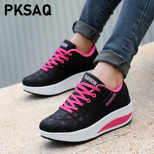 Load image into Gallery viewer, Women Casual shoes 2019 new arrival fashion pu leather breathable waterproof wedges shoes woman casual shoes women sneakers