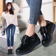 Load image into Gallery viewer, Shoes Women Platform For Girl  Ladies Zapatillas Mujer Slip On Elegant S  Casual Retro Women Leather Oxford Shoes Spring 2019