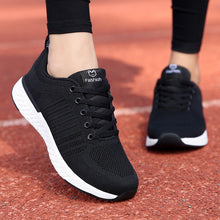 Load image into Gallery viewer, Sneakers Shoes Woman Sport Shoe Lace-Up Mesh Round Cross Strap Ladies Flat Sneakers Running Shoes Casual Women Shoes Comfortable