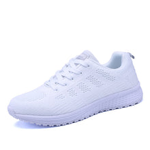 Load image into Gallery viewer, Sneakers Shoes Woman Sport Shoe Lace-Up Mesh Round Cross Strap Ladies Flat Sneakers Running Shoes Casual Women Shoes Comfortable