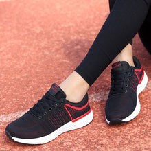 Load image into Gallery viewer, Sneakers Shoes Woman Sport Shoe Lace-Up Mesh Round Cross Strap Ladies Flat Sneakers Running Shoes Casual Women Shoes Comfortable