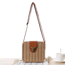 Load image into Gallery viewer, Summer Women Flap Shoulder Straw Bag Crossbody Beach Ladies Small Bags Satchels Casual Tote Purse Holiday Shoulder Bag