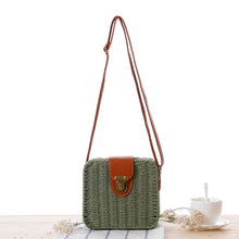 Load image into Gallery viewer, Summer Women Flap Shoulder Straw Bag Crossbody Beach Ladies Small Bags Satchels Casual Tote Purse Holiday Shoulder Bag