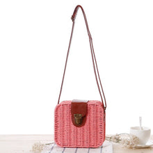 Load image into Gallery viewer, Summer Women Flap Shoulder Straw Bag Crossbody Beach Ladies Small Bags Satchels Casual Tote Purse Holiday Shoulder Bag
