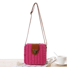 Load image into Gallery viewer, Summer Women Flap Shoulder Straw Bag Crossbody Beach Ladies Small Bags Satchels Casual Tote Purse Holiday Shoulder Bag