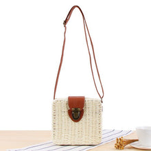 Load image into Gallery viewer, Summer Women Flap Shoulder Straw Bag Crossbody Beach Ladies Small Bags Satchels Casual Tote Purse Holiday Shoulder Bag