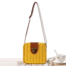 Load image into Gallery viewer, Summer Women Flap Shoulder Straw Bag Crossbody Beach Ladies Small Bags Satchels Casual Tote Purse Holiday Shoulder Bag
