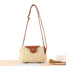 Load image into Gallery viewer, Summer Women Flap Shoulder Straw Bag Crossbody Beach Ladies Small Bags Satchels Casual Tote Purse Holiday Shoulder Bag