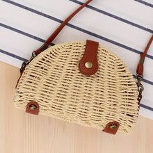 Load image into Gallery viewer, Summer Women Flap Shoulder Straw Bag Crossbody Beach Ladies Small Bags Satchels Casual Tote Purse Holiday Shoulder Bag