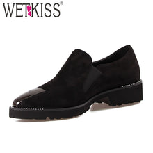 Load image into Gallery viewer, WETKISS Summer Pumps Black Women Rivet Low Heels Shoes Female Flock Pumps Cover Instep Shoes Ladies Casual Studded Shoes 2019