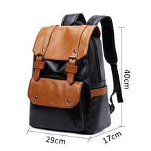 Load image into Gallery viewer, Laptop Backpacks Men Bag Casual Waterproof Men Backpack USB Charge Bags PU Leather Backpacks Travel Man Backpack Computer Solid