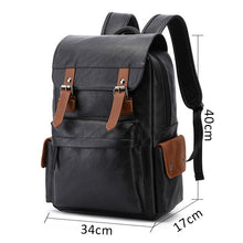 Load image into Gallery viewer, Laptop Backpacks Men Bag Casual Waterproof Men Backpack USB Charge Bags PU Leather Backpacks Travel Man Backpack Computer Solid