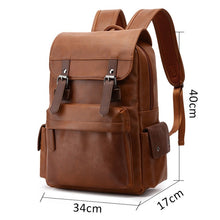Load image into Gallery viewer, Laptop Backpacks Men Bag Casual Waterproof Men Backpack USB Charge Bags PU Leather Backpacks Travel Man Backpack Computer Solid