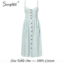 Load image into Gallery viewer, Simplee Elegant button women dress Pocket polka dots yellow cotton midi dress Summer casual female plus size lady beach vestidos