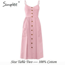 Load image into Gallery viewer, Simplee Elegant button women dress Pocket polka dots yellow cotton midi dress Summer casual female plus size lady beach vestidos