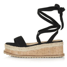 Load image into Gallery viewer, MCCKLE Women Summer Ankle Strap Sandals Open Toe Gladiator Cross Tied Fashion Female Casual Lace Up Flats Platform Ladies Shoes